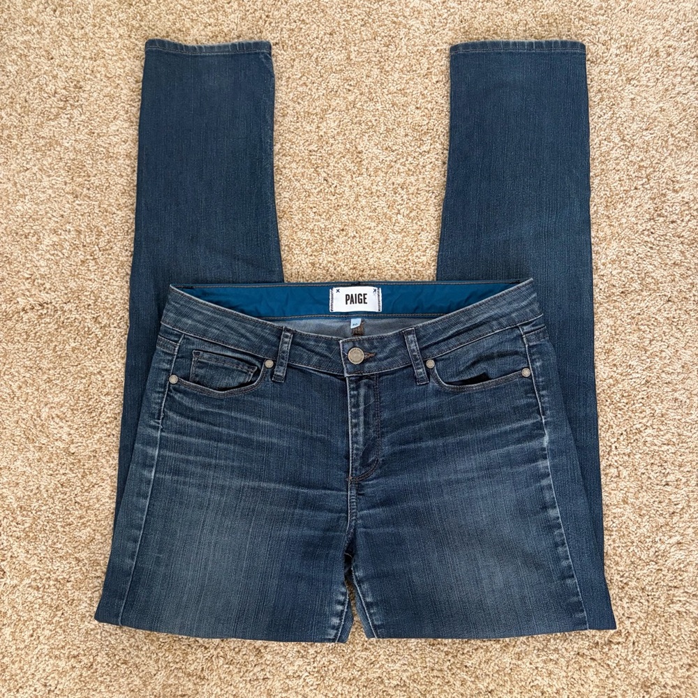 Women’s Paige dark blue Skyline Skinny jeans, size 30